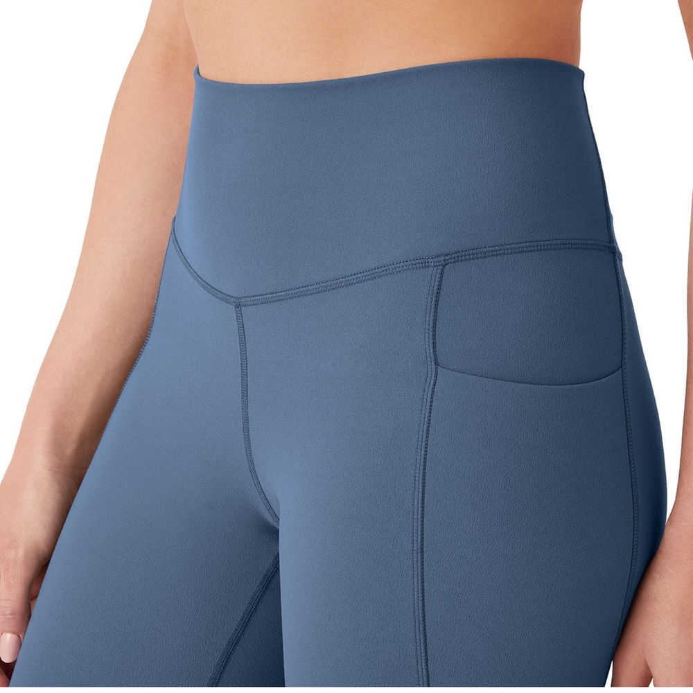 Blue Flare Pants with High-Rise Waist Yoga pant - Picture 5 of 6